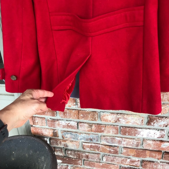 Lands' End red wool pea coat size 6 - Picture 7 of 11